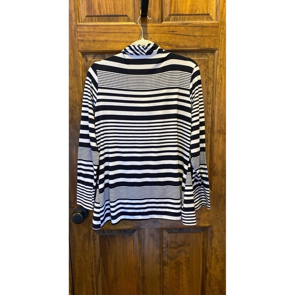 Croft & Barrow Blouse Plus Sz Petite XL Navy White Striped Top Casual + Stretch - Picture 7 of 11
